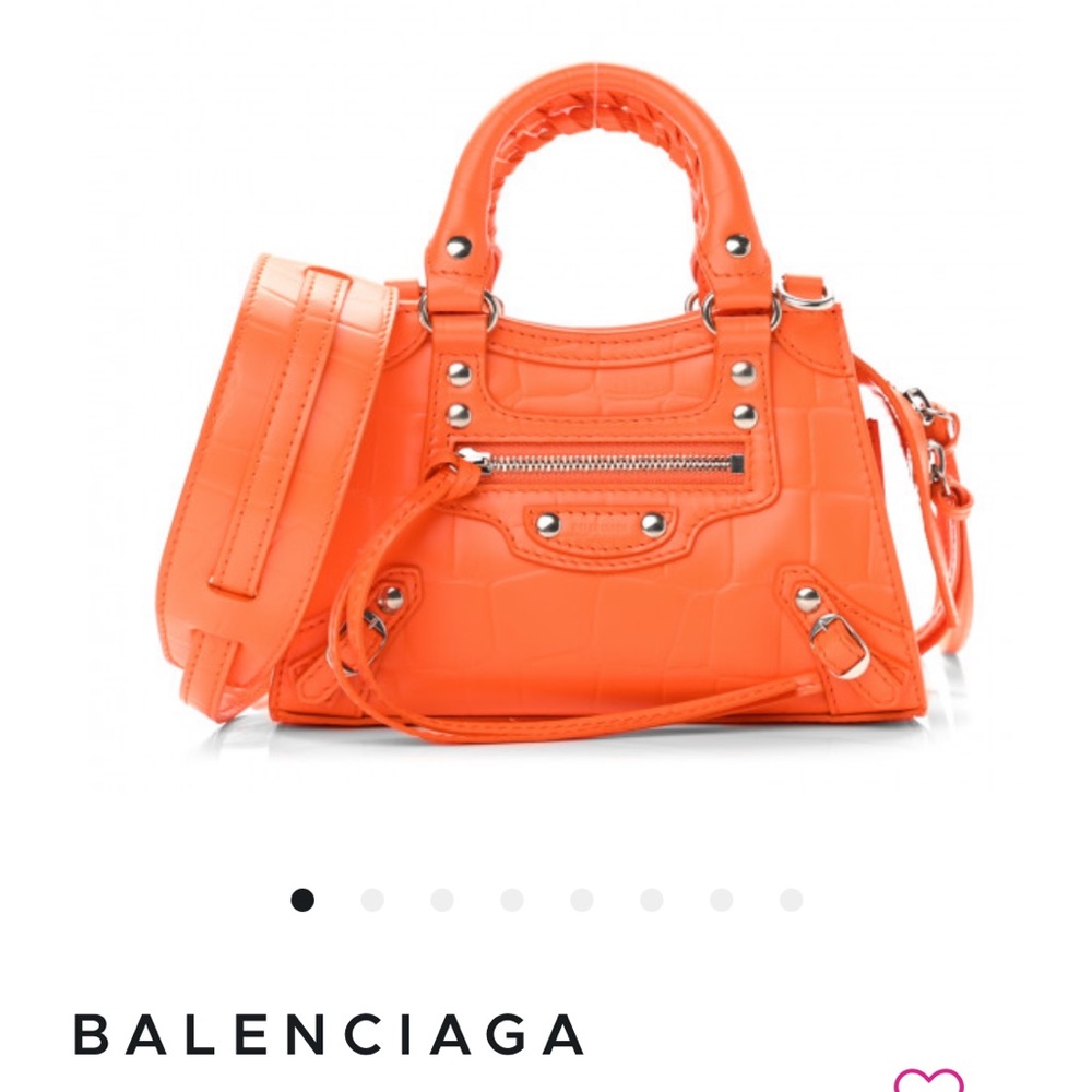 Balenciaga Calfskin Croc Mini Bag